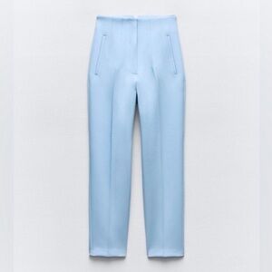 SOLD Zara Woman Light Dusty Blue Pants with a High Waist size Medium